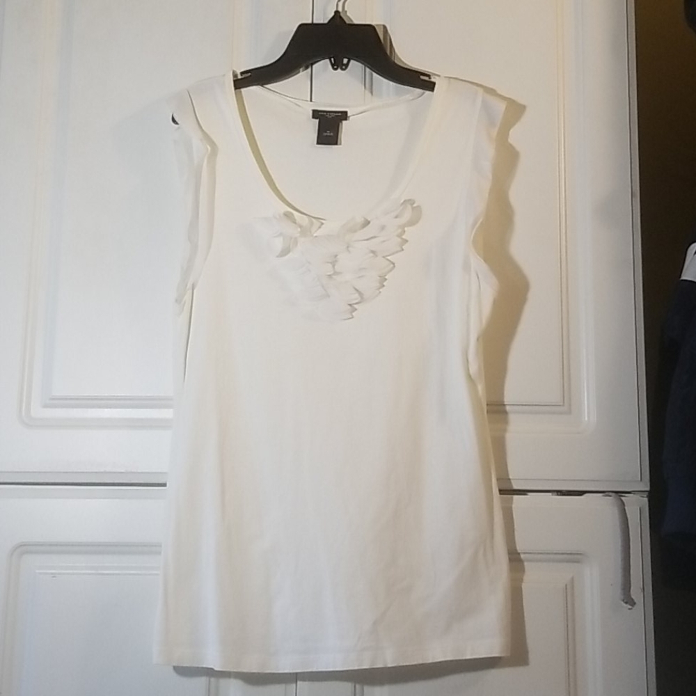 Ann Taylor White Sleeveless Blouse